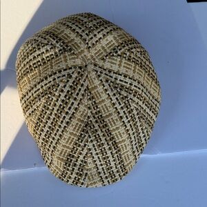 Daniel Cremieux Tan Black Woven Newsboy Cap